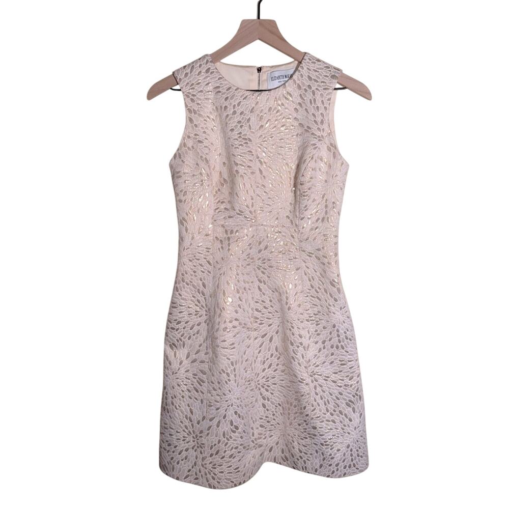 ELIZABETH MCKAY Metallic festive party Textured Dress 2